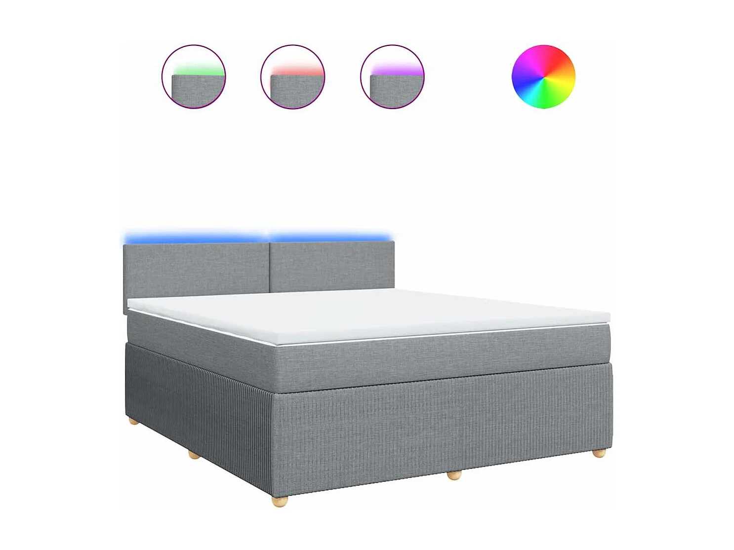 Boxspringbett mit Matratze Hellgrau 180x200 cm Stoff