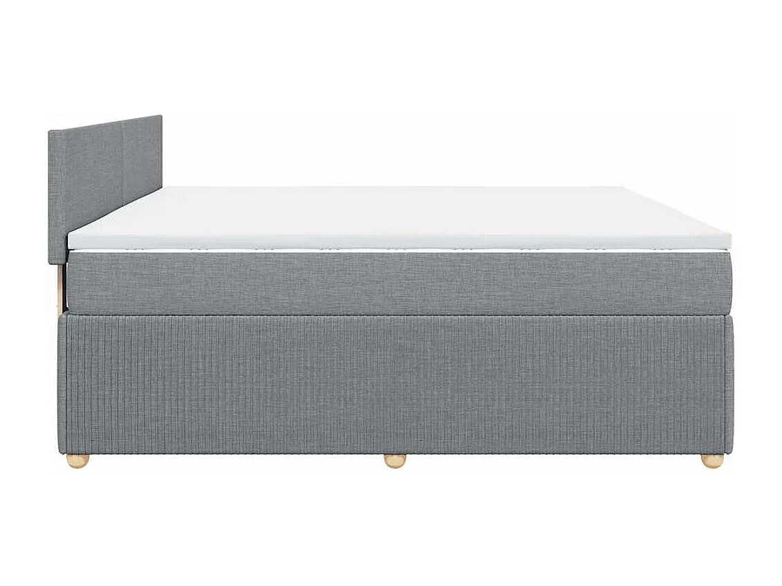 Boxspringbett mit Matratze Hellgrau 180x200 cm Stoff