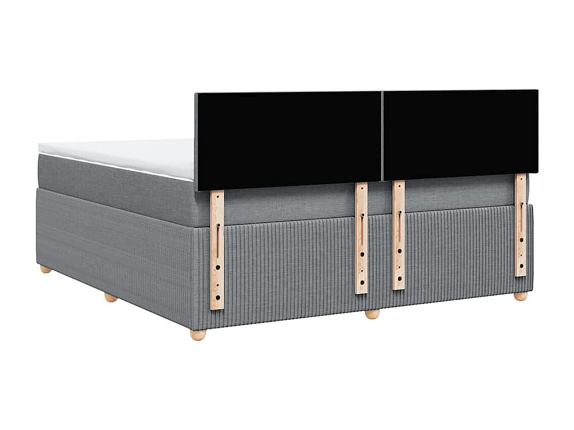 Boxspringbett mit Matratze Hellgrau 180x200 cm Stoff