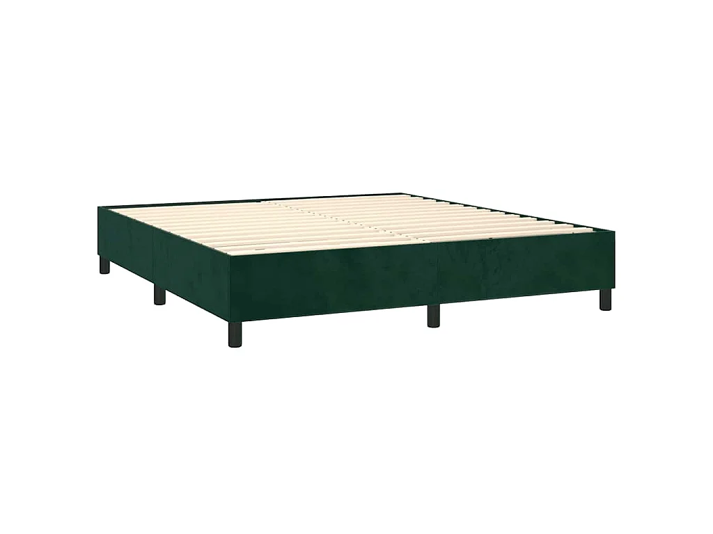 Boxspring met matras fluweel donkergroen 160x200 cm