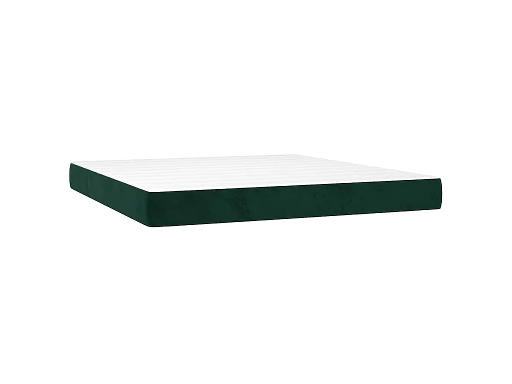 Boxspring met matras fluweel donkergroen 160x200 cm