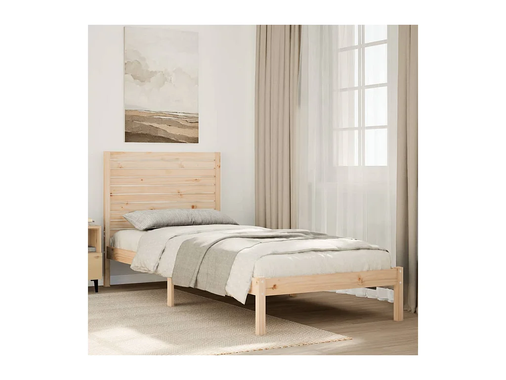 Cadre de lit extra long sans matelas 100x210 cm bois massif