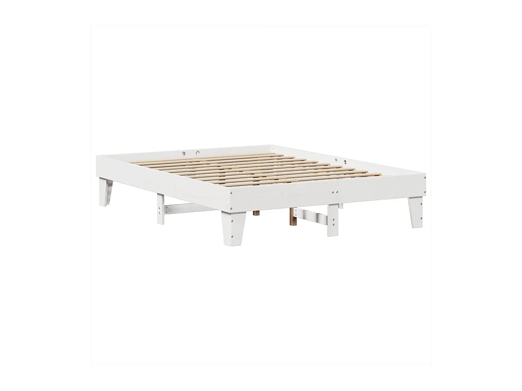 Cadre de lit sans matelas blanc 140x200 cm bois de pin massif