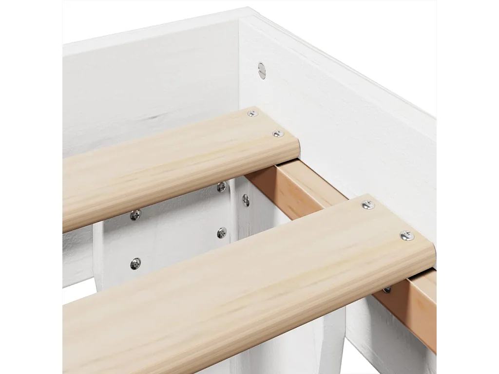 Bedframe zonder matras massief grenenhout wit 140x200 cm