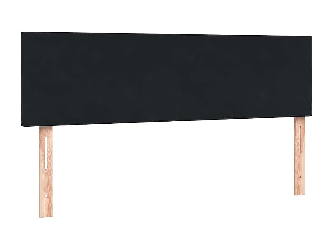 Cama box spring con colchón terciopelo negro 160x210 cm