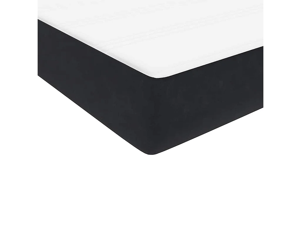 Cama box spring con colchón terciopelo negro 160x210 cm