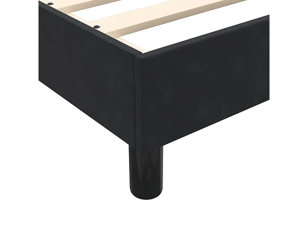 Cama box spring con colchón terciopelo negro 160x210 cm