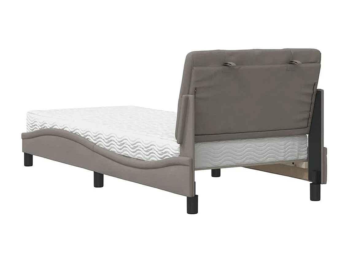 Bed met matras stof taupe 90x190 cm