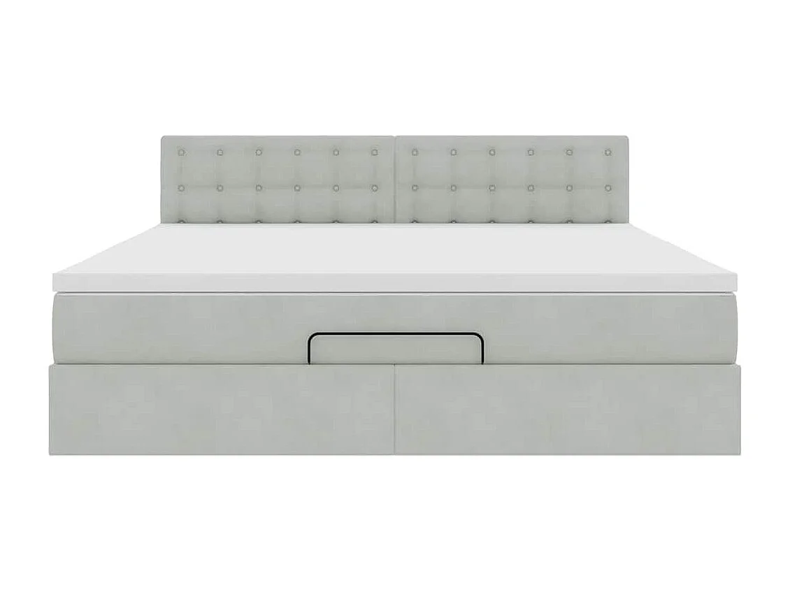 Struttura Letto Pouf con Materasso 180x200 cm in Velluto