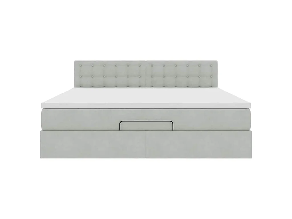 Estructura de cama otomana con colchón gris claro 180x200cm