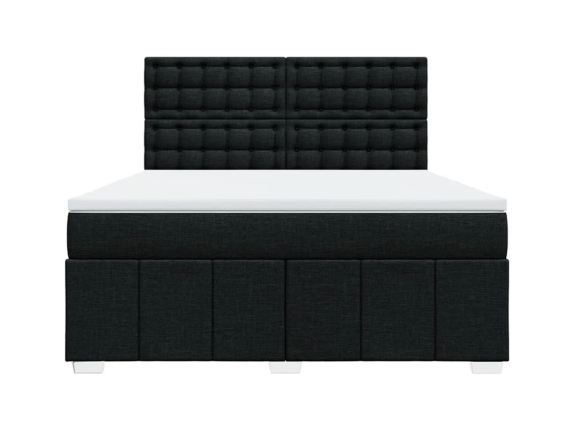 Cama com molas/colchão 180x200 cm tecido preto