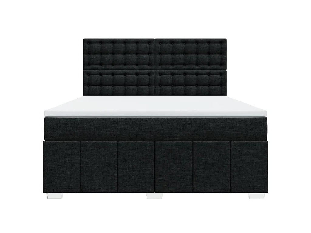 Giroletto a Molle con Materasso Nero 180x200 cm in Tessuto
