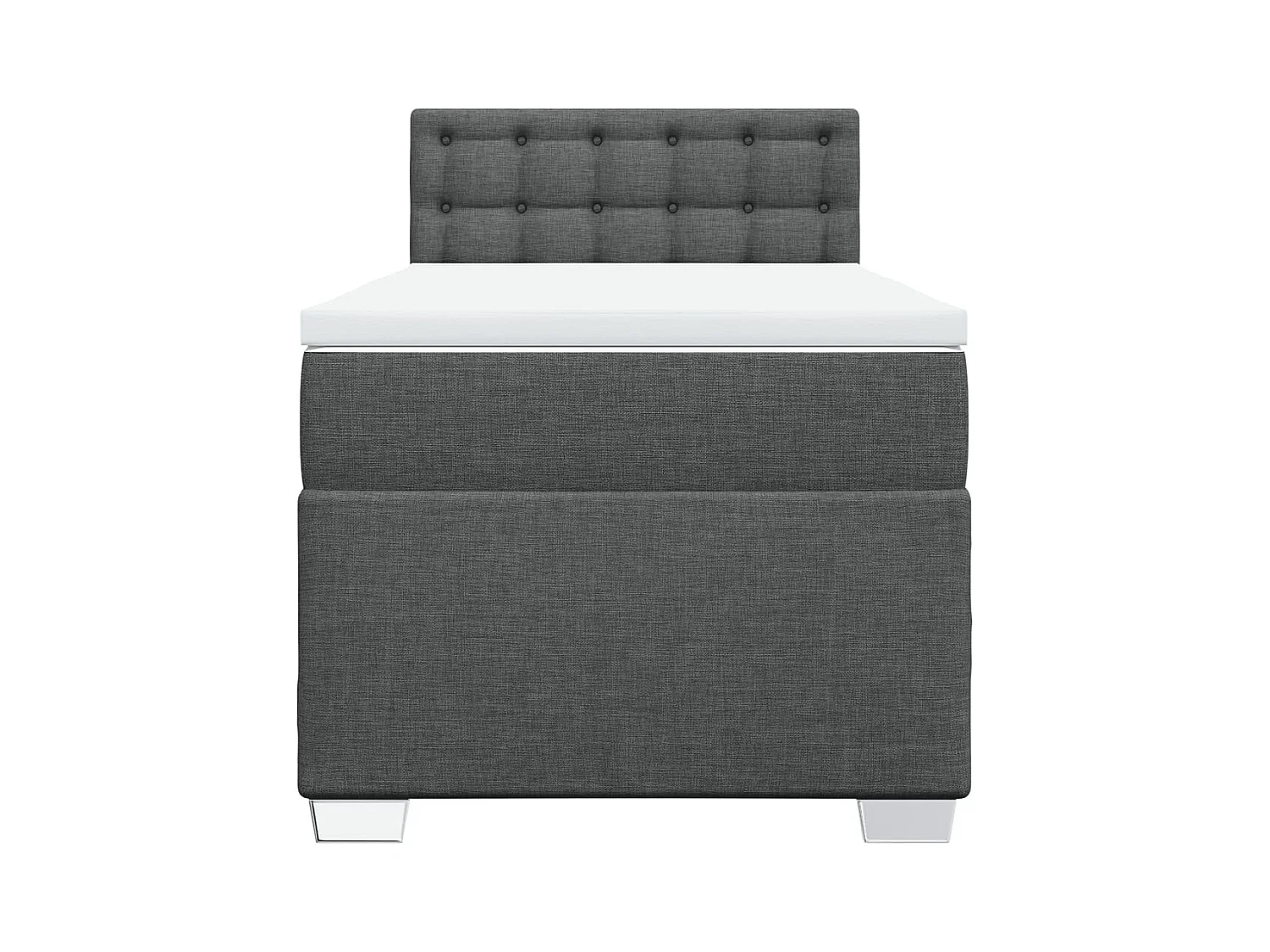 Sommier à lattes de lit avec matelas Gris foncé 90x200 cm Tissu