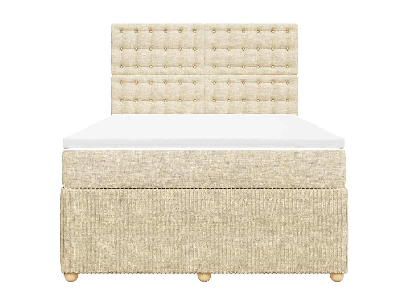 Sommier à lattes de lit avec matelas Crème 140x190 cm Tissu