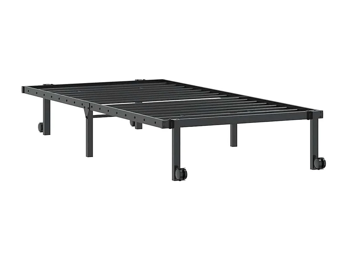 Bettgestell ohne Matratze Klappbar Schwarz 90x190 cm Stahl