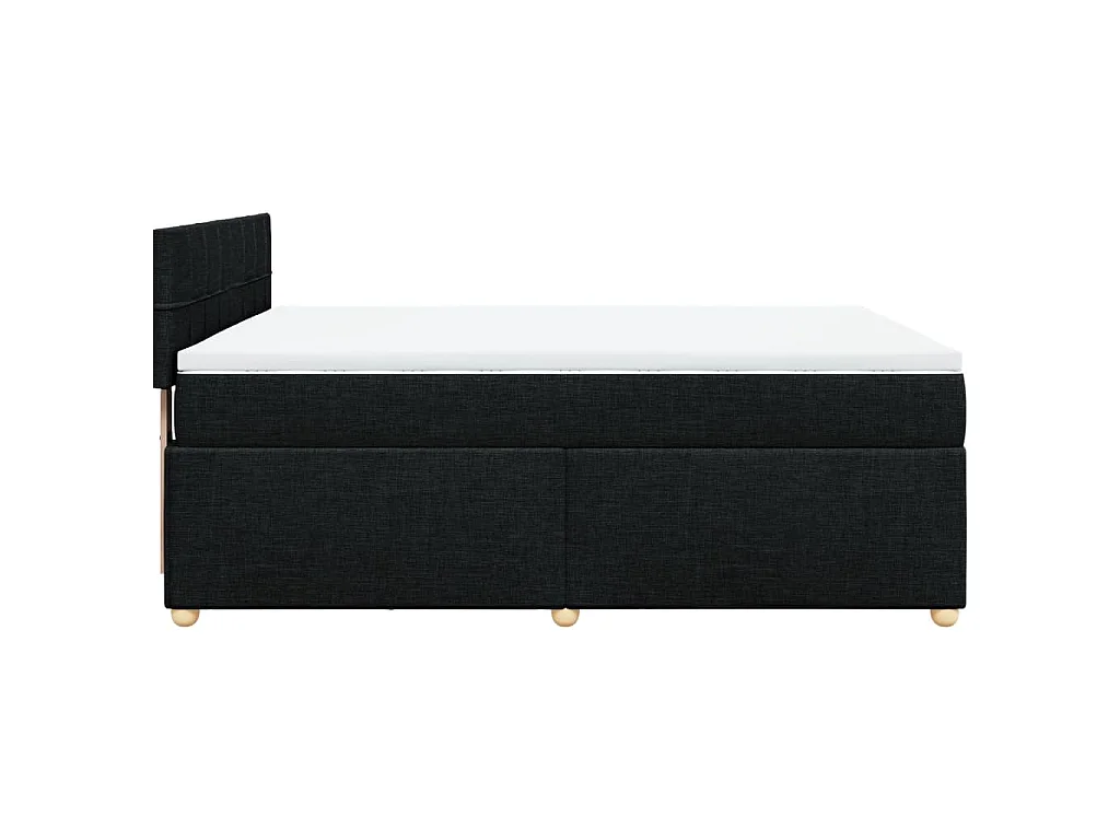 Giroletto a Molle con Materasso Nero 160x200 cm in Tessuto