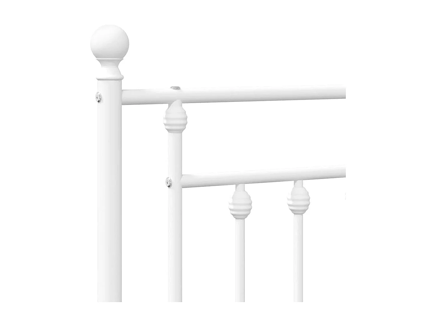 Bedframe met hoofdbord metaal wit 140x190 cm