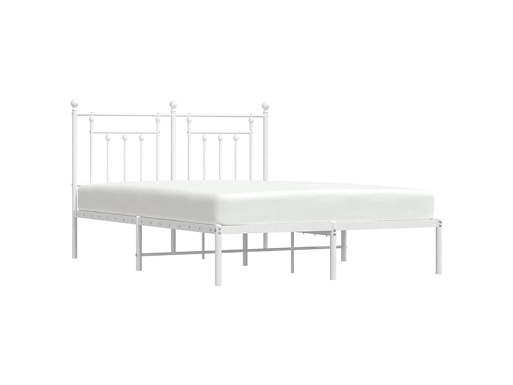 Giroletto con Testiera Metallo Bianco 140x190 cm