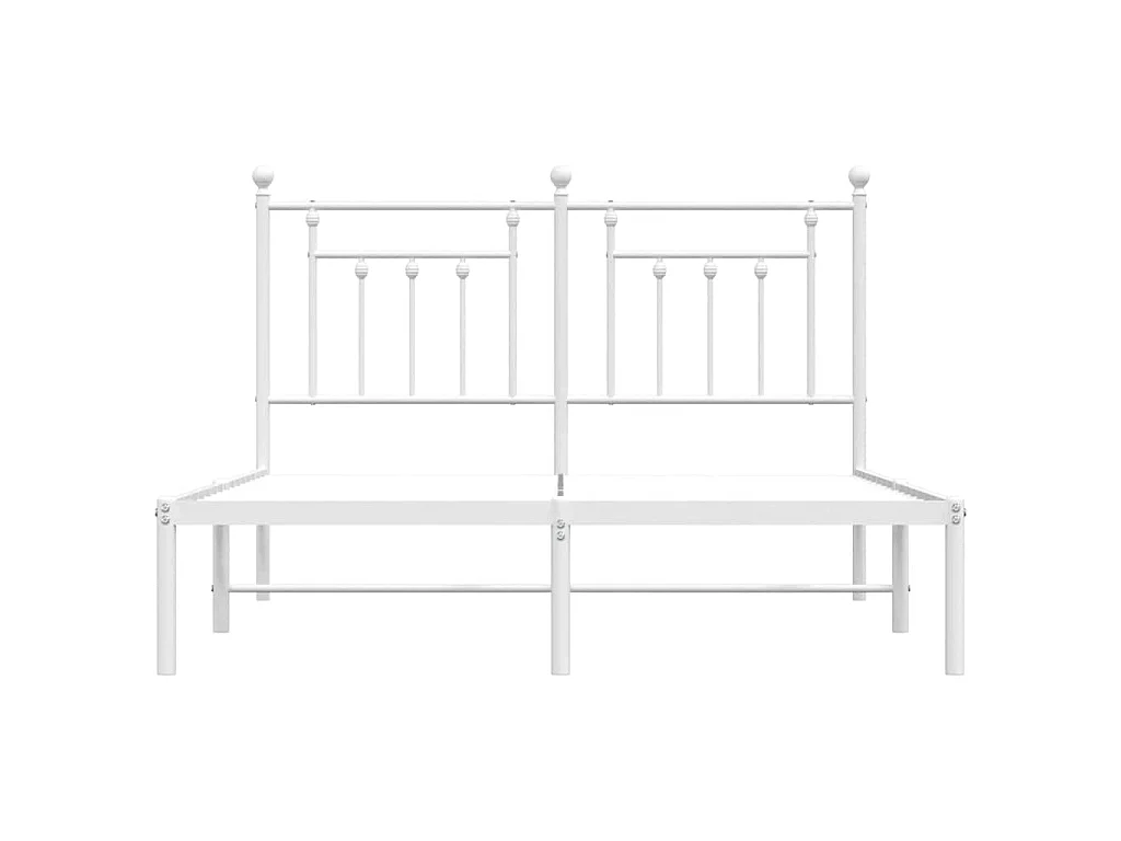 Giroletto con Testiera Metallo Bianco 140x190 cm