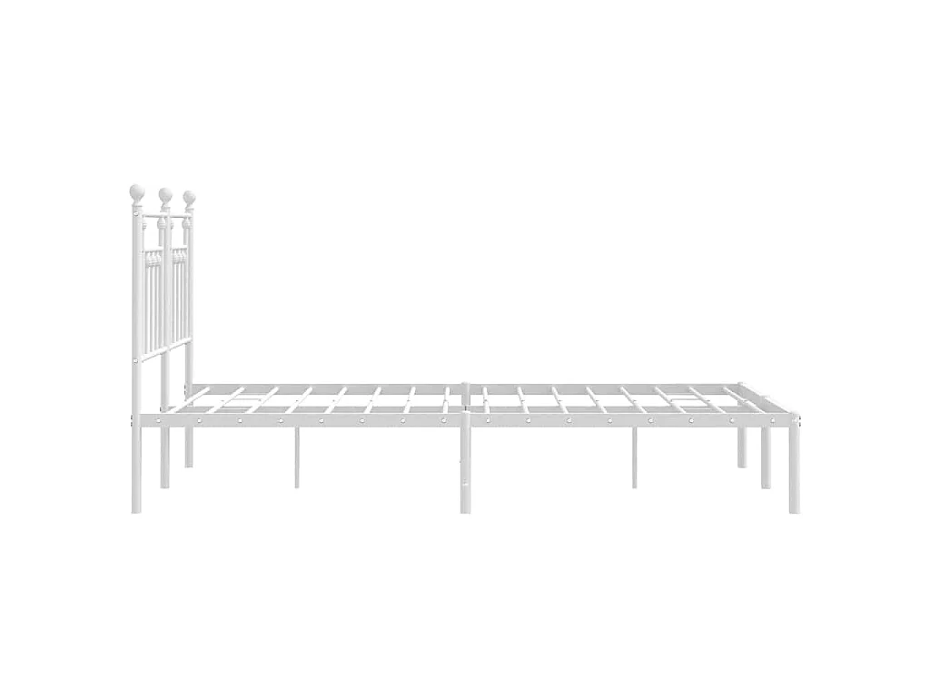 Giroletto con Testiera Metallo Bianco 140x190 cm
