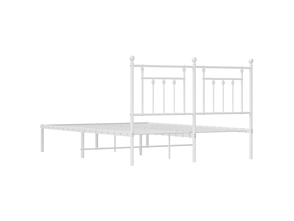 Giroletto con Testiera Metallo Bianco 140x190 cm