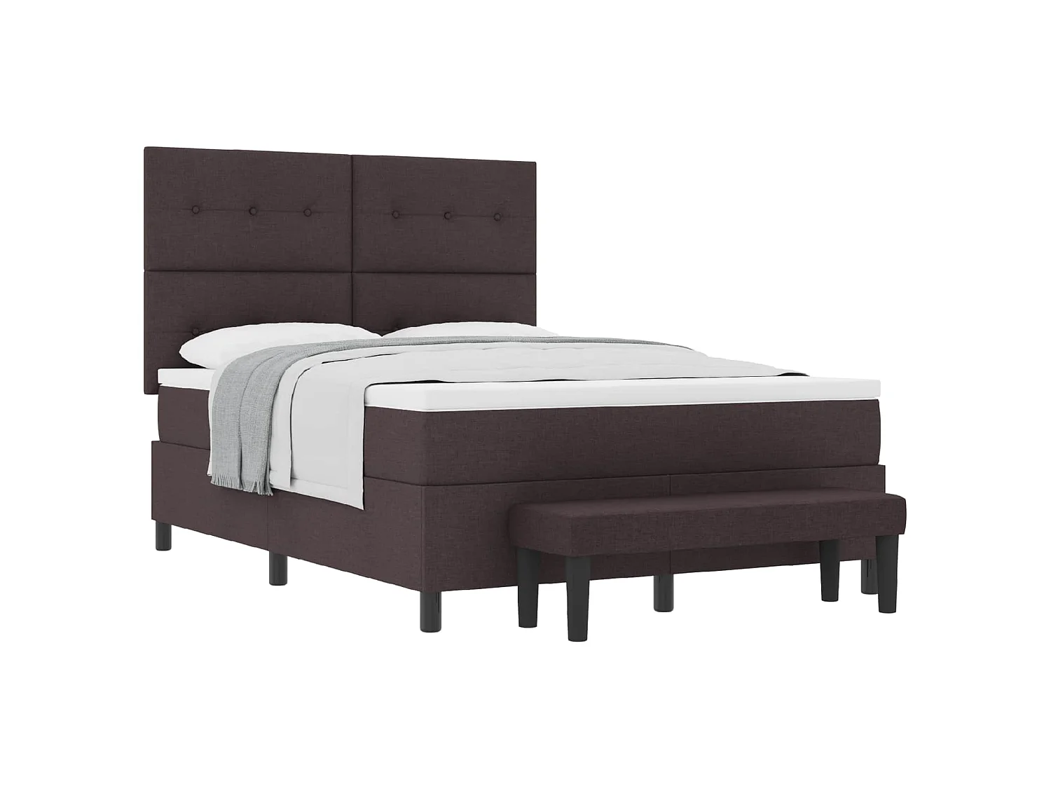Boxspringbed met hoofdeinde Donkerbruin 160 x 200 cm Stof