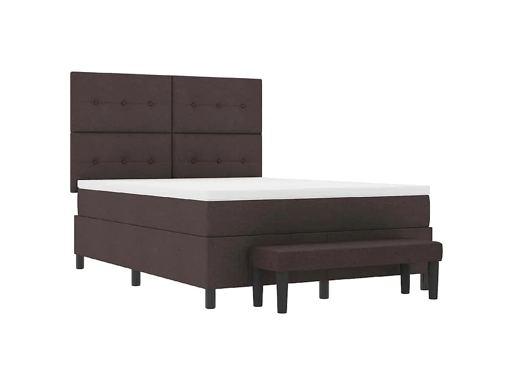 Boxspringbed met hoofdeinde Donkerbruin 160 x 200 cm Stof