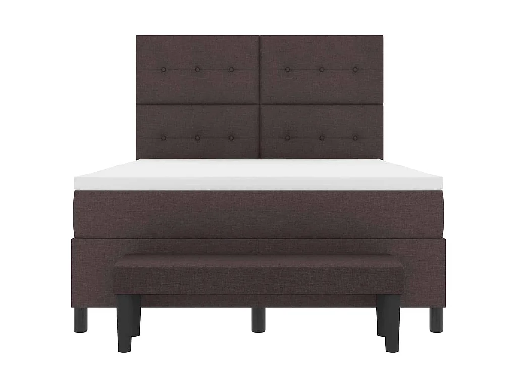 Boxspringbed met hoofdeinde Donkerbruin 160 x 200 cm Stof