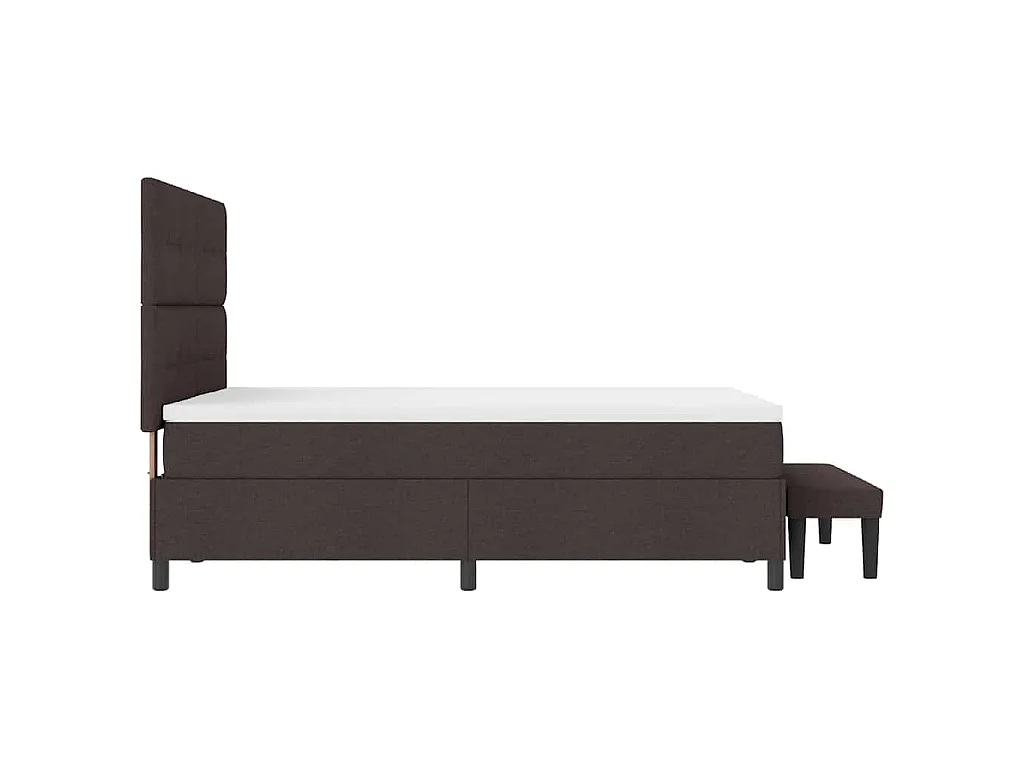 Boxspringbed met hoofdeinde Donkerbruin 160 x 200 cm Stof