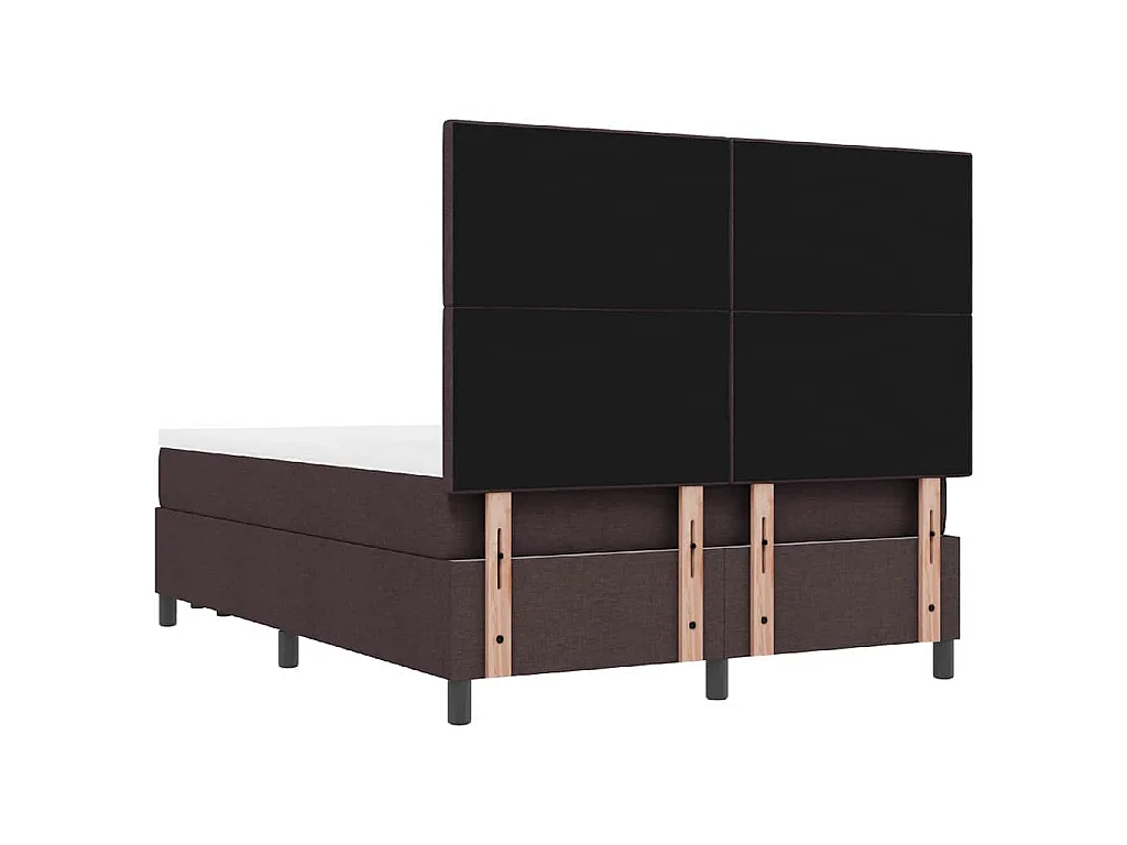 Boxspringbed met hoofdeinde Donkerbruin 160 x 200 cm Stof