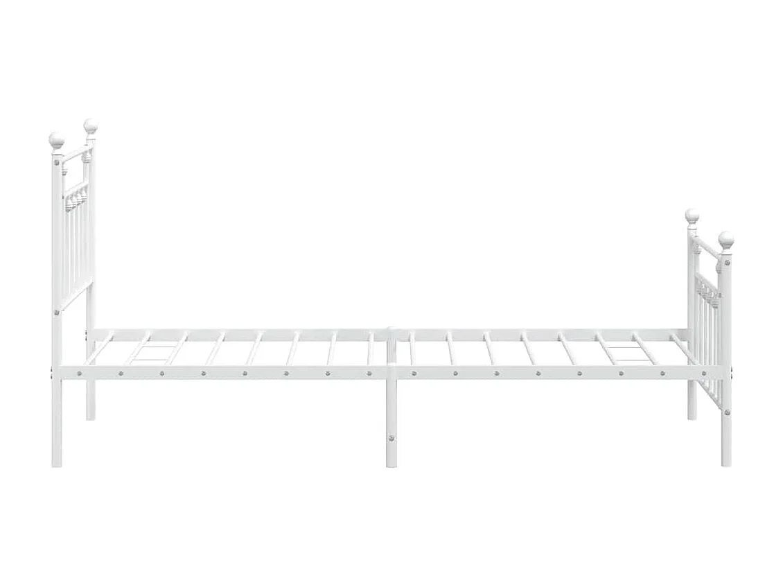 Bettgestell mit Kopf- und Fußteil Metall Weiß 90x200 cm