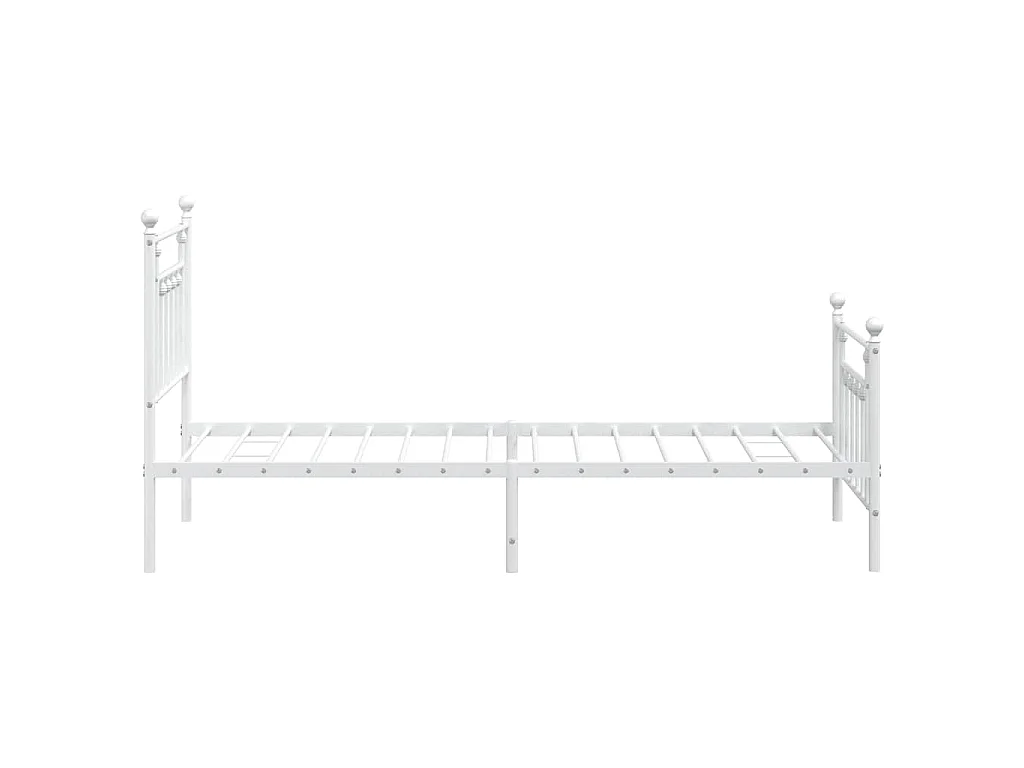 Giroletto con Testiera e Pediera Metallo Bianco 90x200 cm