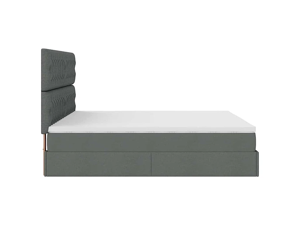 Ottoman-Bett mit Matratze Dunkelgrau 160x200 cm Stoff