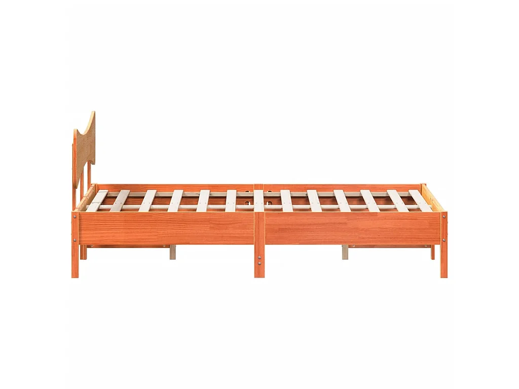 Cadre de lit sans matelas cire marron 160x200cm bois pin massif