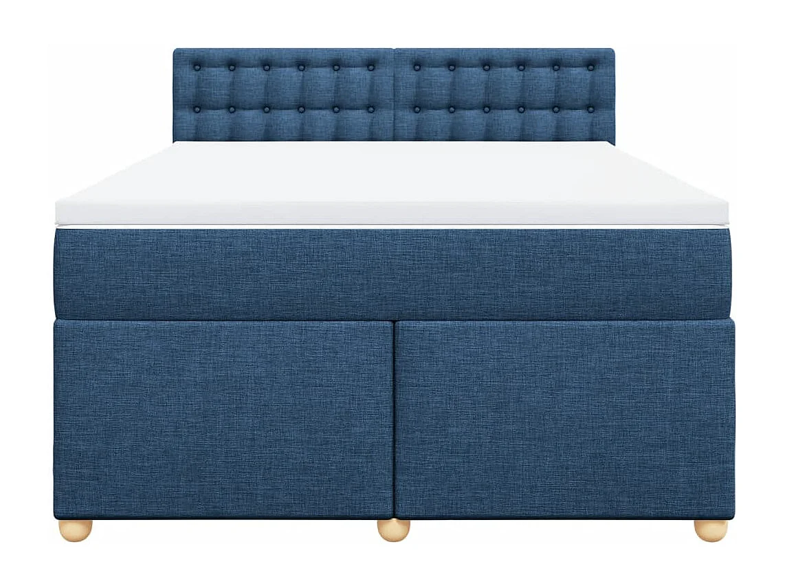Boxspring met matras stof blauw 160x200 cm