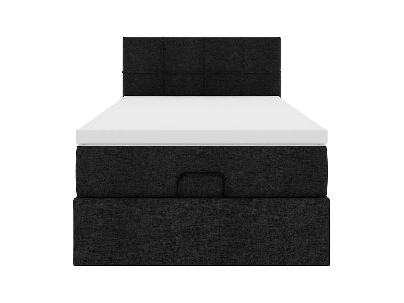 Cadre de lit ottoman avec matelas noir 90x190 cm tissu