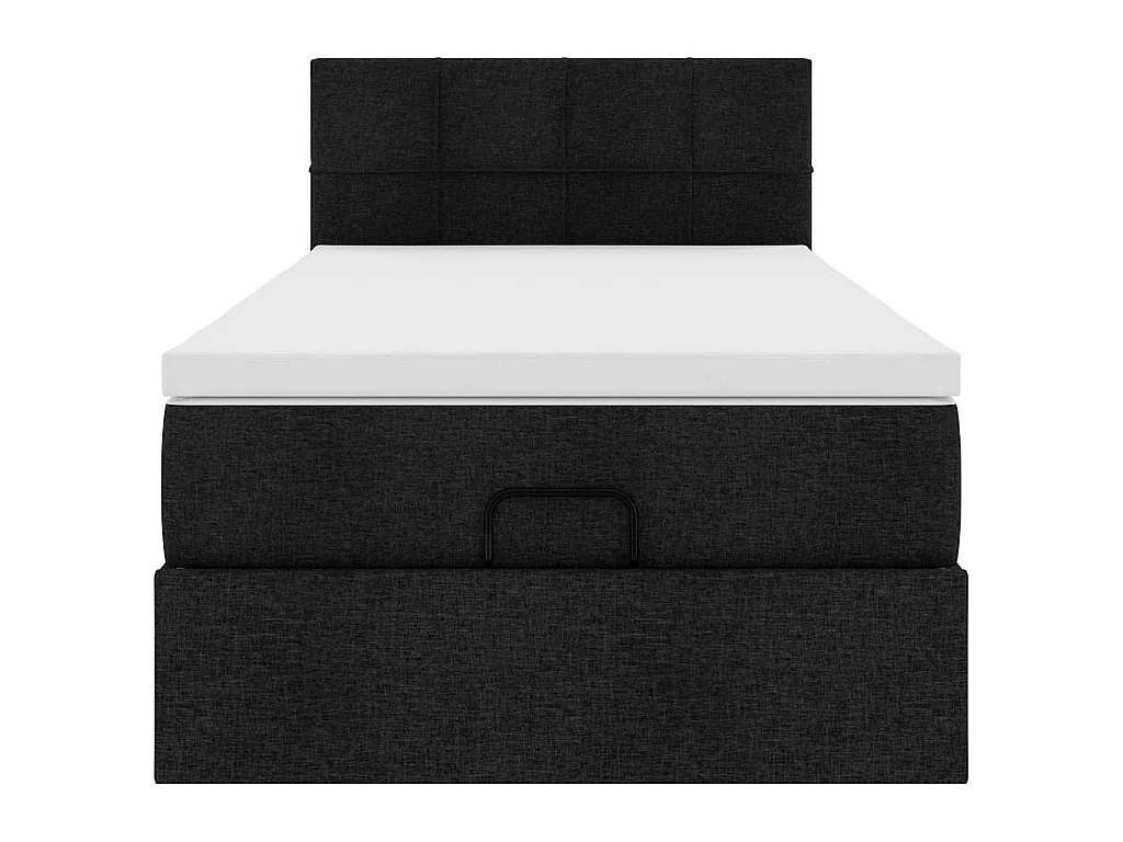 Ottoman bed met matras 90x190cm stof zwart