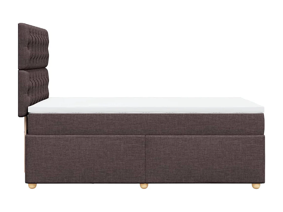Boxspring met matras stof donkerbruin 100x200 cm
