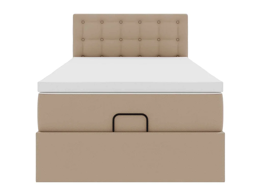 Lit ottoman et matelas cappuccino 100x200cm similicuir