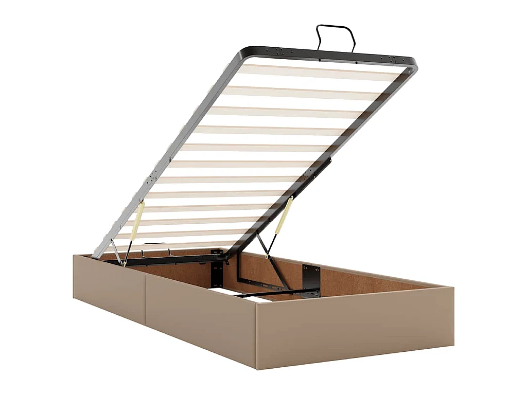 Lit ottoman et matelas cappuccino 100x200cm similicuir