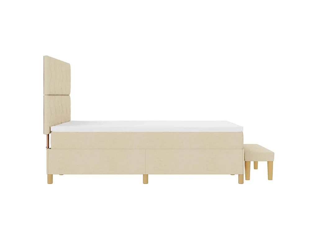Boxspringbett mit Kissen mit Kopfteil Creme 200 x 140 cm Stoff