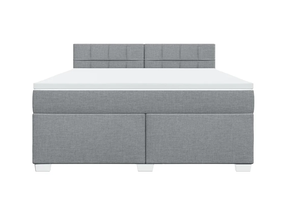 Boxspringbett mit Matratze Hellgrau 180x200 cm Stoff