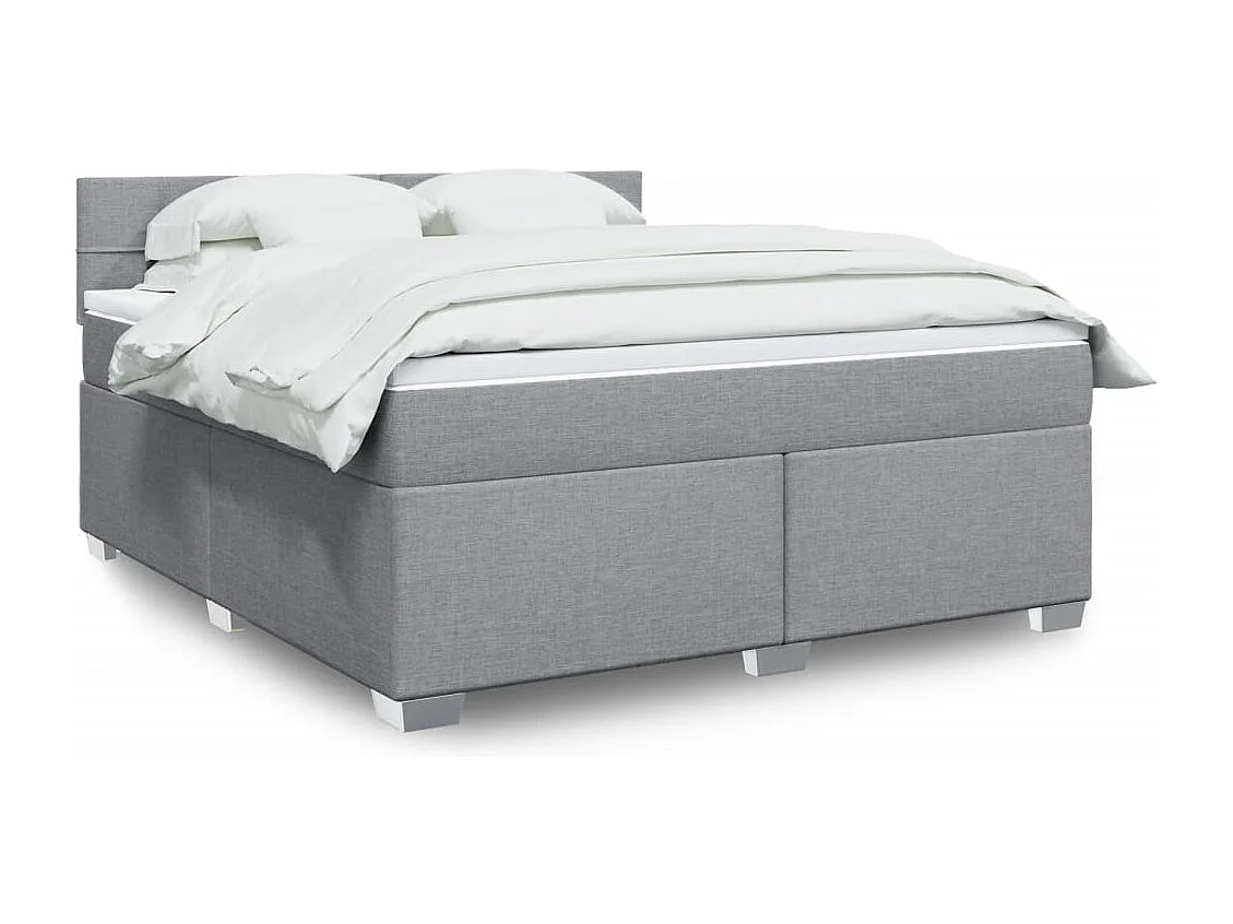 Boxspringbett mit Matratze Hellgrau 180x200 cm Stoff