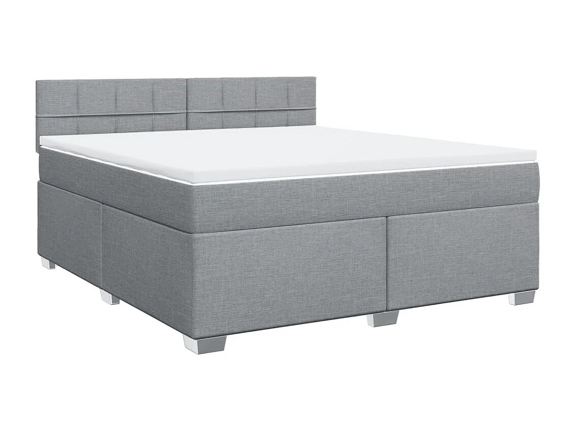 Boxspringbett mit Matratze Hellgrau 180x200 cm Stoff