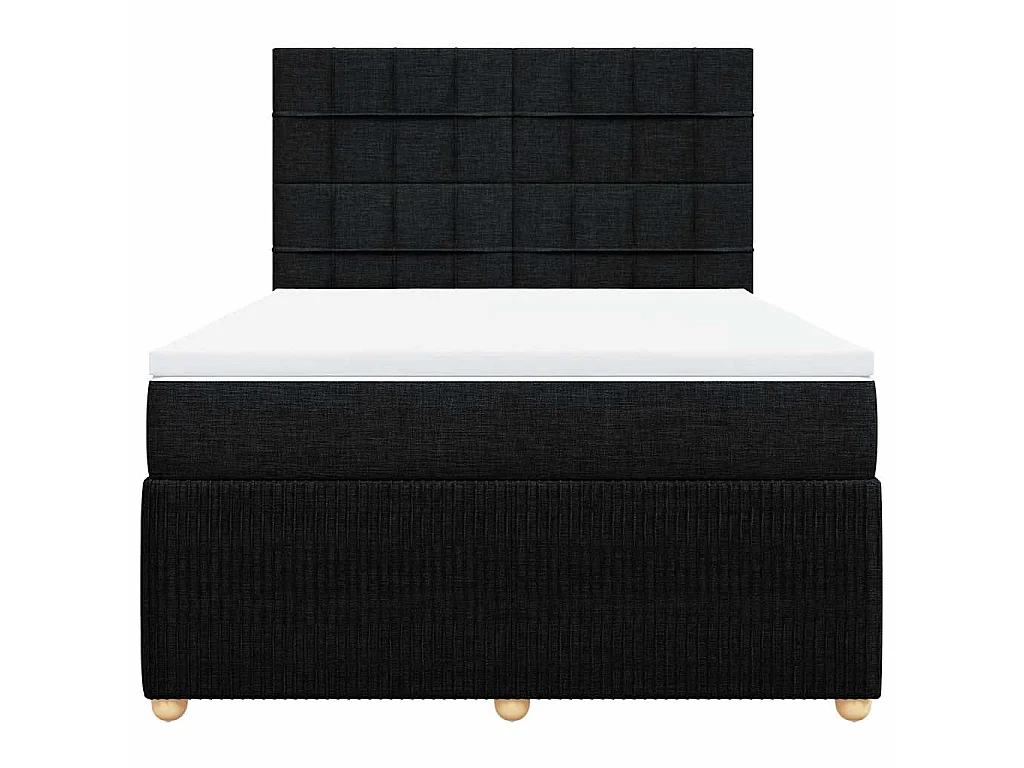 Giroletto a Molle con Materasso Nero 160x200 cm in Tessuto