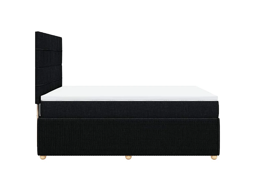 Giroletto a Molle con Materasso Nero 160x200 cm in Tessuto