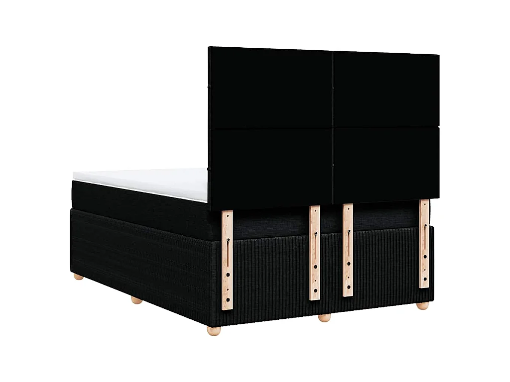 Giroletto a Molle con Materasso Nero 160x200 cm in Tessuto