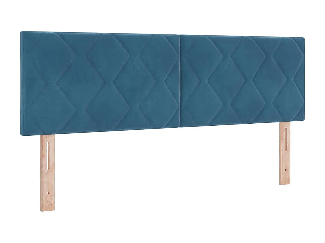 Lit à ressorts avec matelas Bleu foncé 160 x 200 cm Velours