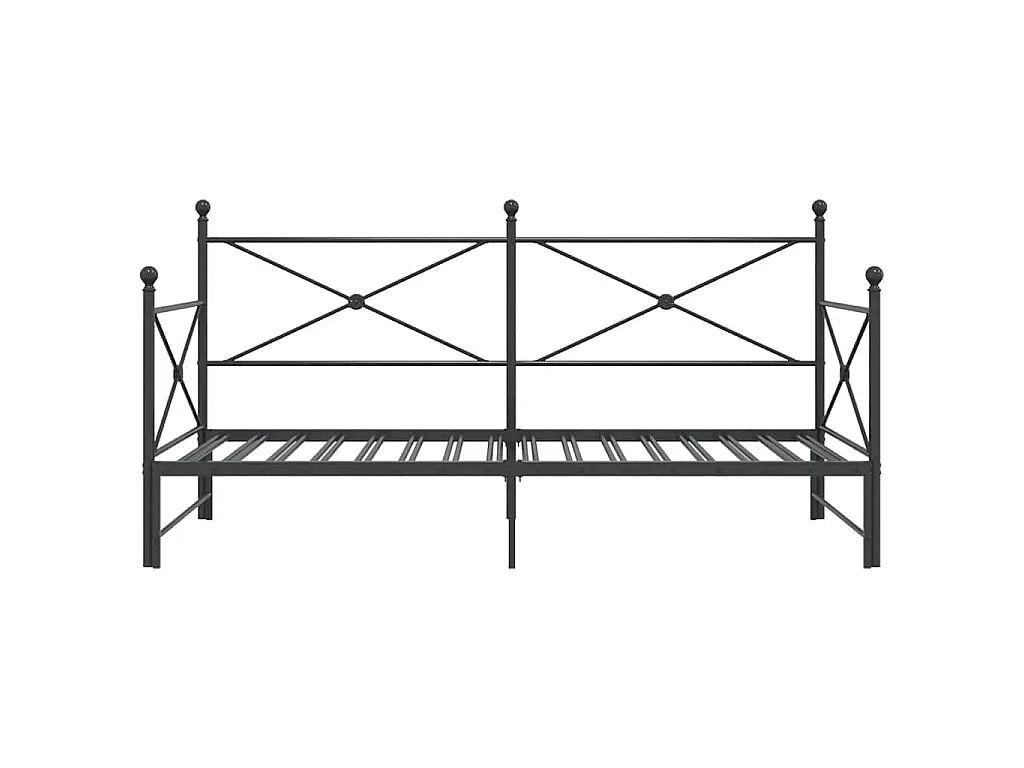 Divano Letto Estraibile senza Materasso Nero 100x200 cm Acciaio