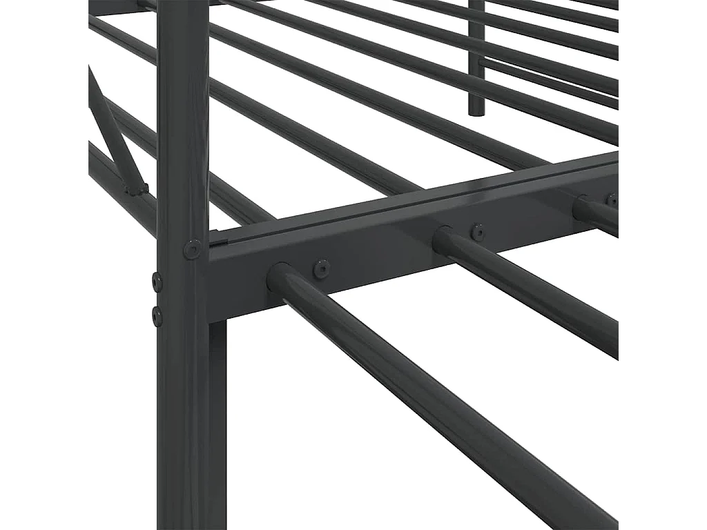 Lit de jour avec gigogne sans matelas noir 100x200 cm acier